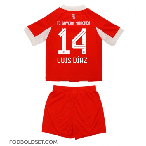 Bayern Munich Luis Diaz #14 Hjemme Trøje Børn 2025-26 Kortærmet (+ Korte bukser)